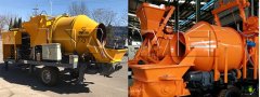 Trailer concrete mixer pump