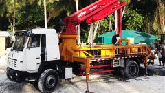 Priming a concrete pump truck